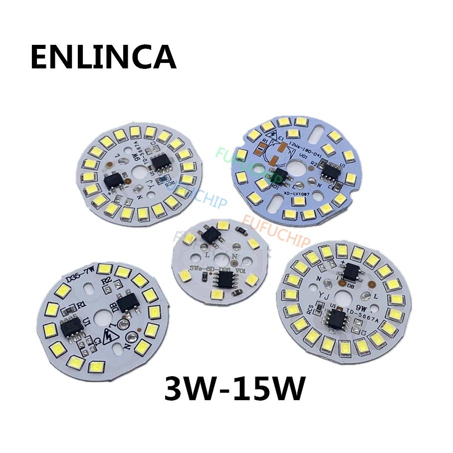  IC ̹  LED PCB,  ȭƮ/ȭƮ ̹ ˷̴  ÷Ʈ, 3W, 5W, 7W, 9W, 12W, 15W, 18W, AC 220v, SMD2835, 10 
